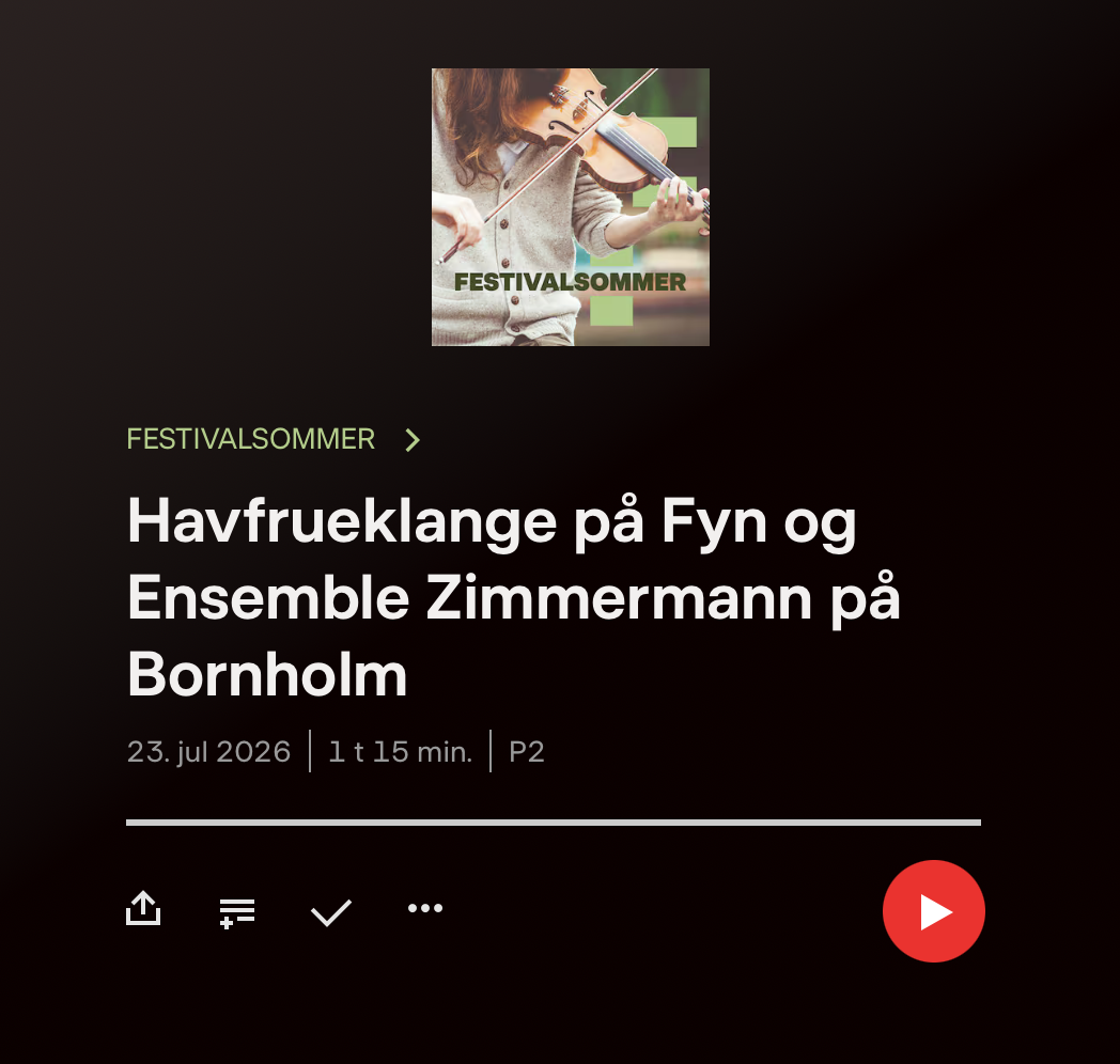 Havfrueklange på P2, Festivalsommer 2026